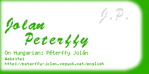 jolan peterffy business card