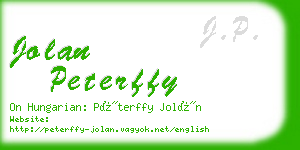 jolan peterffy business card